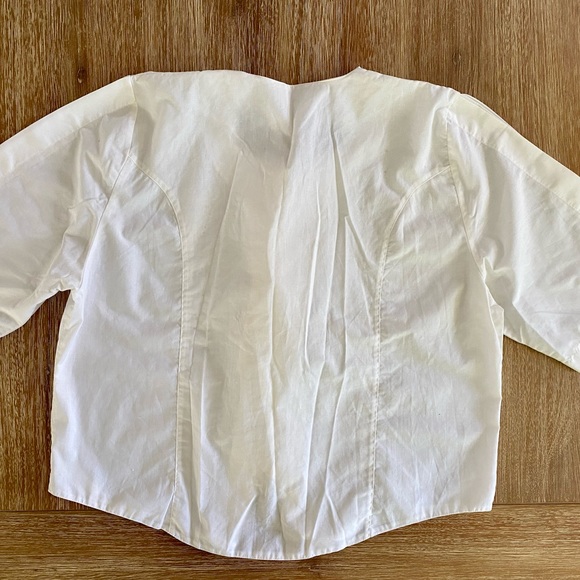 Vintage White Eyelet Button Front Blouse - Picture 8 of 10